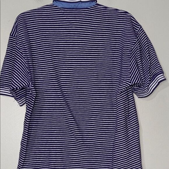 Classic Purple and White Striped Polo Shirt - Picture 7 of 9